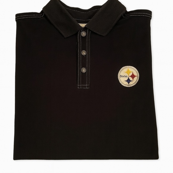 Tommy Bahama Steelers Polo XL | Black Emfielder | Supima Cotton | NFL Fan Gear - Picture 4 of 5